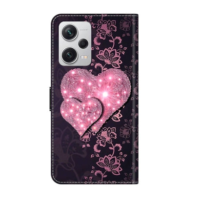 For Xiaomi Redmi Note 12 Pro+ Crystal 3D Shockproof Protective Leather Phone Case(Lace Love) - Xiaomi Cases by buy2fix | Online Shopping UK | buy2fix