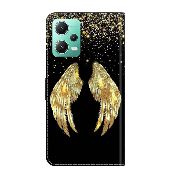 For Xiaomi Redmi Note 12 5G Global / Poco X5 Crystal 3D Shockproof Protective Leather Phone Case(Golden Wings) - Xiaomi Cases by buy2fix | Online Shopping UK | buy2fix