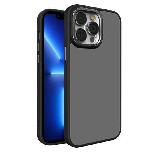 For iPhone 13 Pro All-inclusive TPU Edge Acrylic Back Phone Case(Black) - iPhone 13 Pro Cases by buy2fix | Online Shopping UK | buy2fix