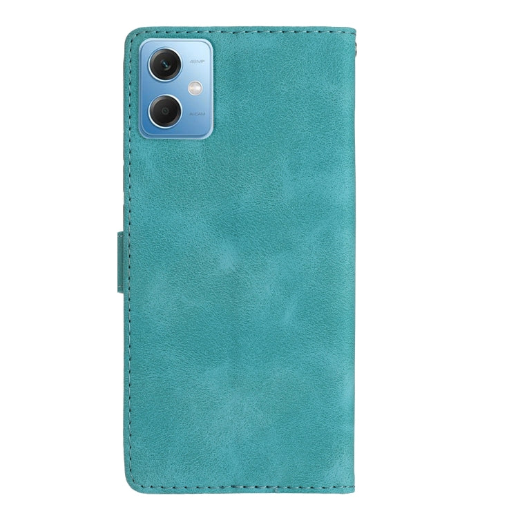 For Xiaomi Redmi Note 12 5G Flower Butterfly Embossing Pattern Leather Phone Case(Sky Blue) - Note 12 Cases by buy2fix | Online Shopping UK | buy2fix