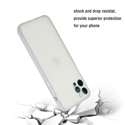 For iPhone 15 Pro Max Straight Edge Solid Color TPU Shockproof Phone Case(Transparent) - iPhone 15 Pro Max Cases by buy2fix | Online Shopping UK | buy2fix