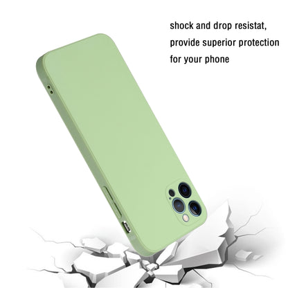 For iPhone 15 Pro Straight Edge Solid Color TPU Shockproof Phone Case(Matcha Green) - iPhone 15 Pro Cases by buy2fix | Online Shopping UK | buy2fix