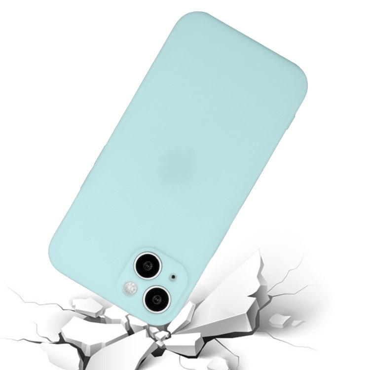 For iPhone 15 Straight Edge Solid Color TPU Shockproof Phone Case(Light Cyan) - iPhone 15 Cases by buy2fix | Online Shopping UK | buy2fix