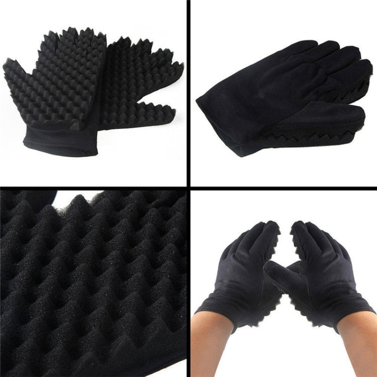 4 PCS Sponge Wipe Black Hair Styling Gloves(Double-Sided) - Hair Trimmer by buy2fix | Online Shopping UK | buy2fix