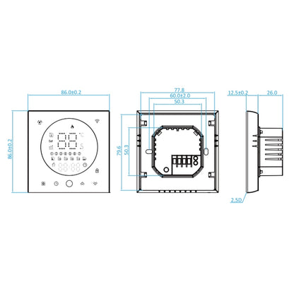 BHT-008GBLW 95-240V AC 16A Smart Home Electric Heating LED Thermostat With WiFi(White) - Thermostat & Thermometer by buy2fix | Online Shopping UK | buy2fix