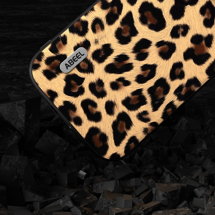 For iPhone 15 Pro ABEEL Black Edge Leopard Phone Case(Leopard Print) - iPhone 15 Pro Cases by buy2fix | Online Shopping UK | buy2fix