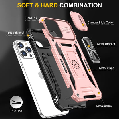 For iPhone 15 Pro Max Armor PC + TPU Camera Shield Phone Case(Rose Gold) - iPhone 15 Pro Max Cases by buy2fix | Online Shopping UK | buy2fix