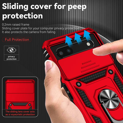 For Google Pixel 6a Sliding Camshield Holder Phone Case(Red) - Google Cases by buy2fix | Online Shopping UK | buy2fix