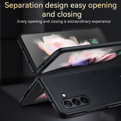 For Samsung Galaxy Z Fold5 SULADA Shockproof TPU + Litchi Texture Leather Phone Case(Black) - Galaxy Z Fold5 Cases by SULADA | Online Shopping UK | buy2fix