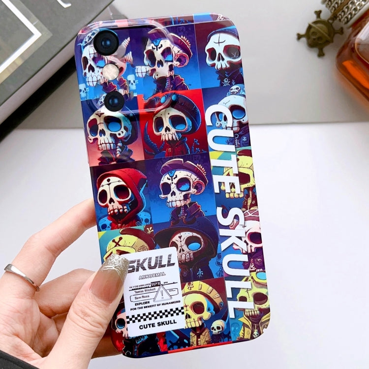 For iPhone XS Max Painted Pattern Precise Hole PC Phone Case(Cute Skull) - More iPhone Cases by buy2fix | Online Shopping UK | buy2fix