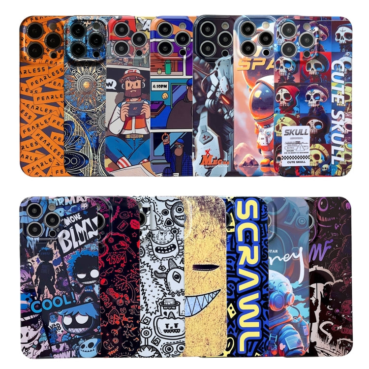 For iPhone 12 Painted Pattern Precise Hole PC Phone Case(Orange Astronaut) - iPhone 12 / 12 Pro Cases by buy2fix | Online Shopping UK | buy2fix