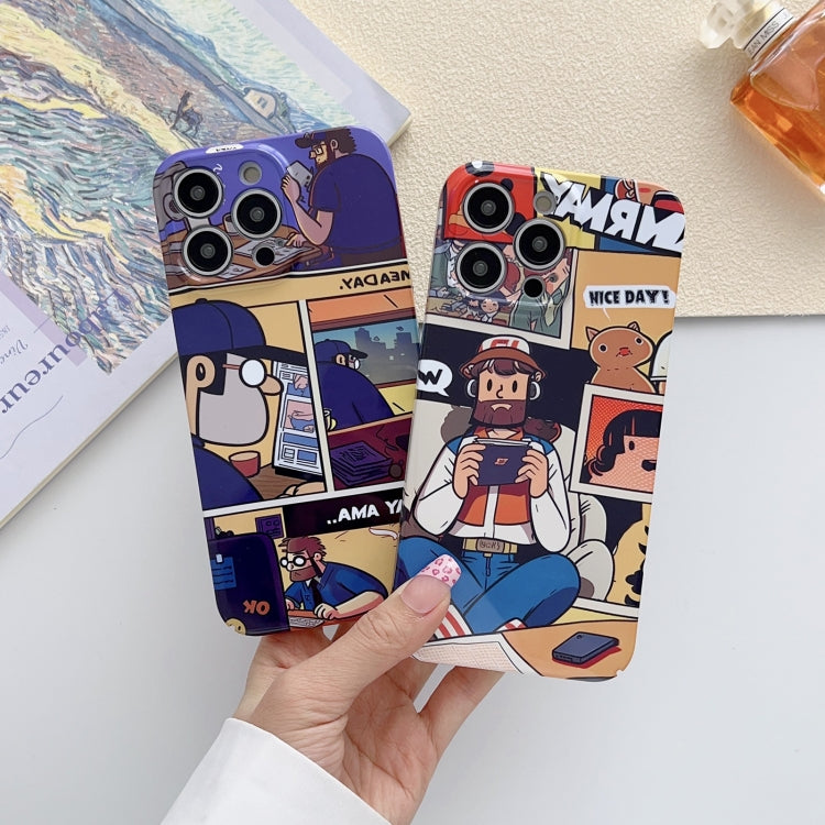 For iPhone 13 Pro Max Painted Pattern Precise Hole PC Phone Case(Working Uncle) - iPhone 13 Pro Max Cases by buy2fix | Online Shopping UK | buy2fix