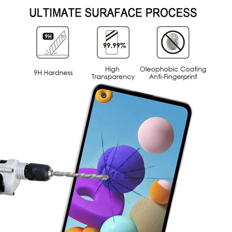 For Samsung Galaxy A21s Full Glue Full Screen Tempered Glass Film(Black) - Samsung Accessories by buy2fix | Online Shopping UK | buy2fix