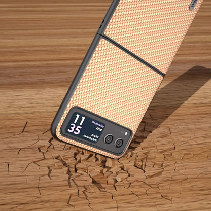 For Motorola Razr 40 ABELL Carbon Fiber Protective Phone Case(Gold) - Motorola Cases by buy2fix | Online Shopping UK | buy2fix