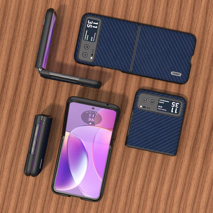 For Motorola Razr 40 ABELL Carbon Fiber Protective Phone Case(Dark Blue) - Motorola Cases by buy2fix | Online Shopping UK | buy2fix