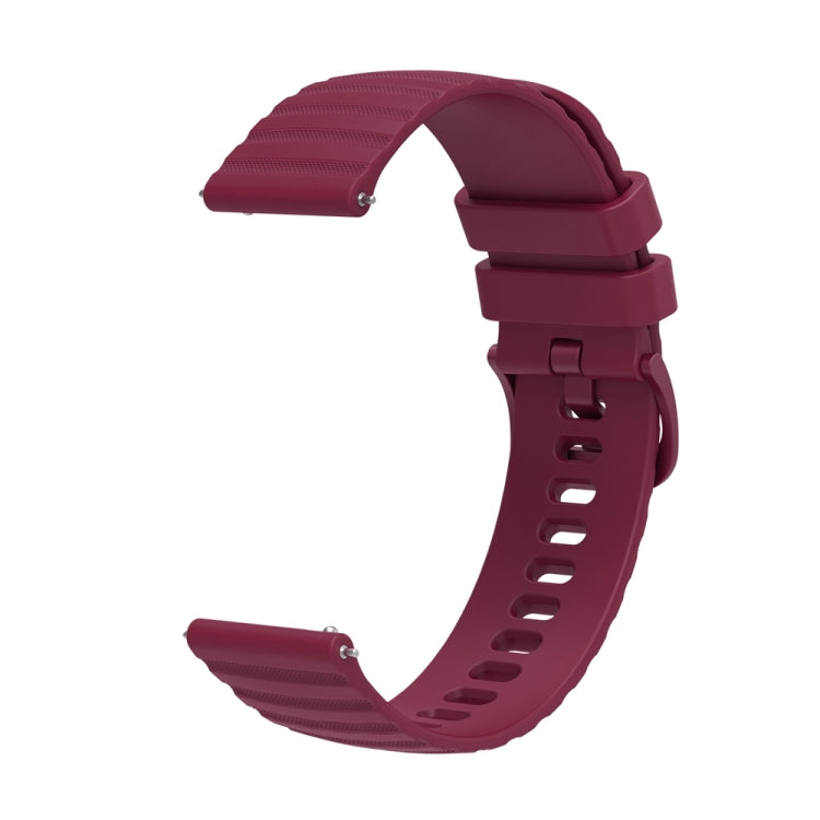 For Huawei Watch 4 / 4 Pro Wavy Dot Pattern Solid Color Silicone Watch Band(Wine Red) - Watch Bands by buy2fix | Online Shopping UK | buy2fix