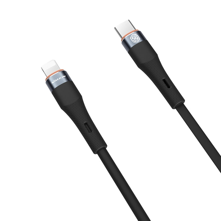 Nillkin 2.4A USB-C/Type-C to 8 Pin Silicone Data Cable, Length: 1.2m(Black) - 2 in 1 Cable by NILLKIN | Online Shopping UK | buy2fix