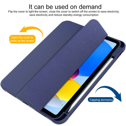 For iPad 10th Gen 10.9 2022 3-Fold Holder Armor Smart Leather Tablet Case(Royal Blue) - iPad 10th Gen 10.9 Cases by buy2fix | Online Shopping UK | buy2fix