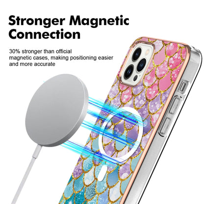 For iPhone 14 Pro Max Marble Pattern Dual-side IMD Magsafe TPU Phone Case(Colorful Scales) - iPhone 14 Pro Max Cases by buy2fix | Online Shopping UK | buy2fix