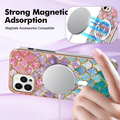 For iPhone 14 Pro Max Marble Pattern Dual-side IMD Magsafe TPU Phone Case(Colorful Scales) - iPhone 14 Pro Max Cases by buy2fix | Online Shopping UK | buy2fix