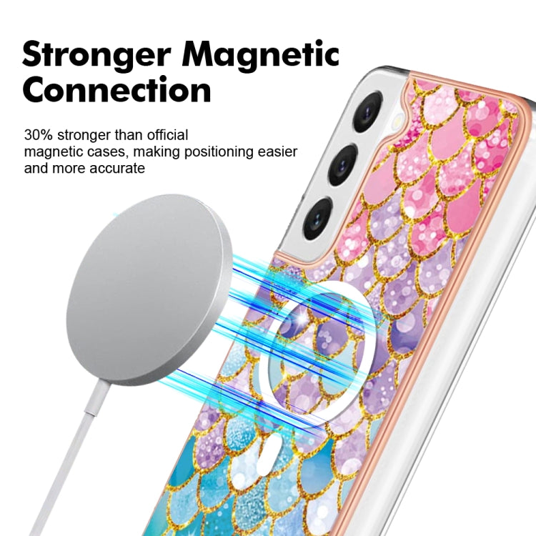 For Samsung Galaxy S23 5G Marble Pattern Dual-side IMD Magsafe TPU Phone Case(Colorful Scales) - Galaxy S23 5G Cases by buy2fix | Online Shopping UK | buy2fix