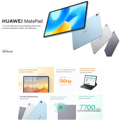 HUAWEI MatePad 11.5 inch 2023 WIFI, 8GB+256GB Diffuse Screen, HarmonyOS 3.1 Qualcomm Snapdragon 7 Gen 1 Octa Core, Not Support Google Play(Grey) - Huawei by Huawei | Online Shopping UK | buy2fix