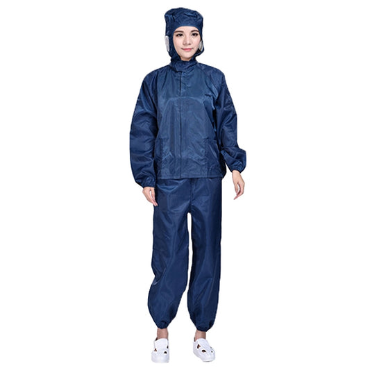 Striped Anti-static Split Hood Dust-proof Work Suit, Size:XL(Navy Blue) - Protective Clothing by buy2fix | Online Shopping UK | buy2fix