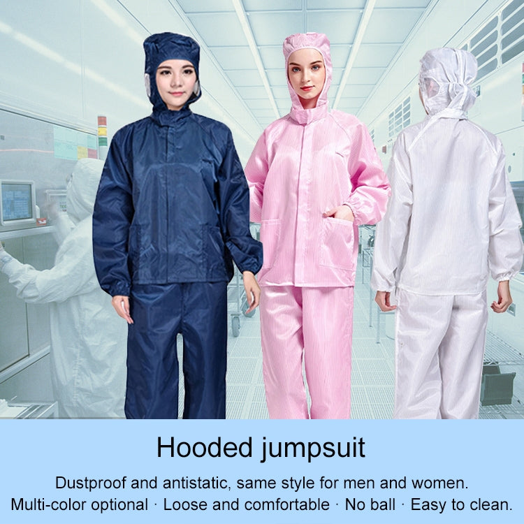 Striped Anti-static Split Hood Dust-proof Work Suit, Size:XXL(White) - Protective Clothing by buy2fix | Online Shopping UK | buy2fix