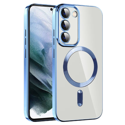 For Samsung Galaxy S21 5G CD Texture Plating TPU MagSafe Phone Case with Lens Film(Sierra Blue) - Galaxy S21 5G Cases by buy2fix | Online Shopping UK | buy2fix
