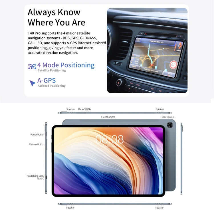 Teclast T40 Pro 2023 Tablet PC 10.4 inch, 8GB+128GB,  Android 12 Unisoc T616 Octa Core, 4G LTE Dual SIM - TECLAST by TECLAST | Online Shopping UK | buy2fix