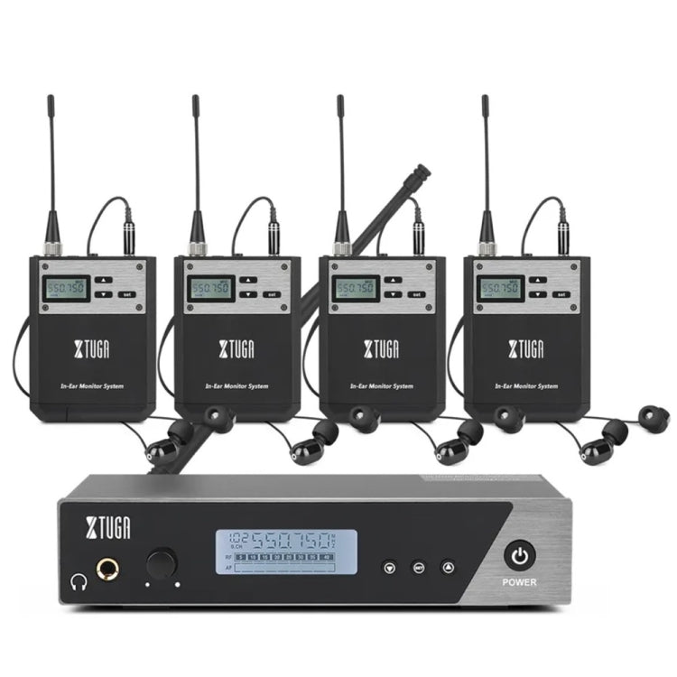 XTUGA  IEM1100 Professional Wireless In Ear Monitor System 4 BodyPacks(EU Plug) - Microphone by XTUGA | Online Shopping UK | buy2fix