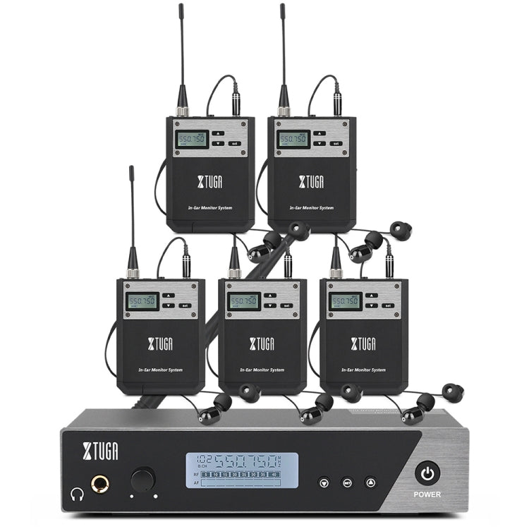 XTUGA  IEM1100 Professional Wireless In Ear Monitor System 5 BodyPacks(AU Plug) - Microphone by XTUGA | Online Shopping UK | buy2fix