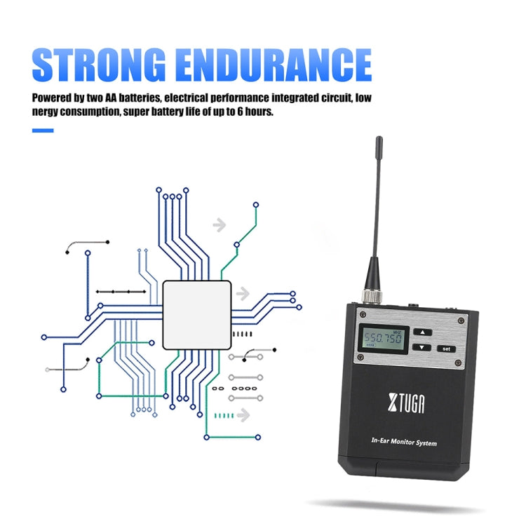 XTUGA  IEM1100 Professional Wireless In Ear Monitor System 1 BodyPacks(AU Plug) - Microphone by XTUGA | Online Shopping UK | buy2fix