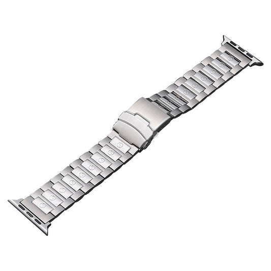 For Apple Watch SE 2023 40mm Safety Buckle Titanium Steel Watch Band(Silver) - Watch Bands by buy2fix | Online Shopping UK | buy2fix