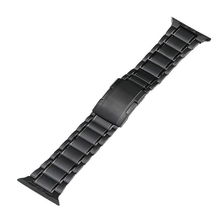 For Apple Watch SE 2022 44mm Five Beads Turtle Buckle Titanium Steel Watch Band(Black) - Watch Bands by buy2fix | Online Shopping UK | buy2fix