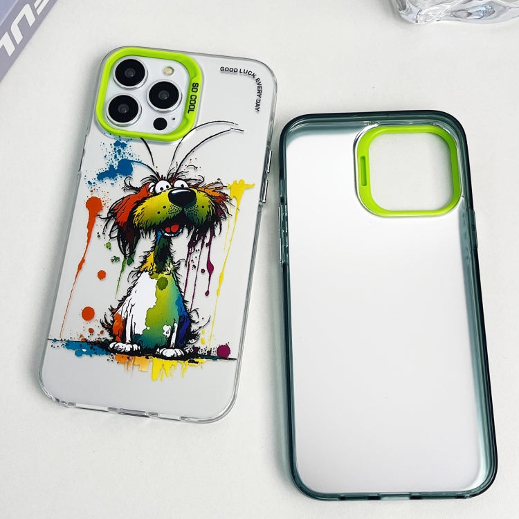 For iPhone 15 Pro Max Double Layer Color Silver Series Animal Oil Painting Phone Case(Zodiac Snake) - iPhone 15 Pro Max Cases by buy2fix | Online Shopping UK | buy2fix