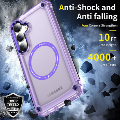 For Samsung Galaxy S24+ 5G Skin Feel TPU + PC MagSafe Magnetic Phone Case(Transparent Purple) - Galaxy S24+ 5G Cases by buy2fix | Online Shopping UK | buy2fix
