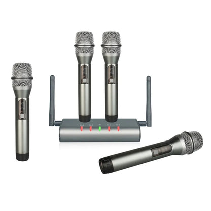 XTUGA U-F4600 Professional 4-Channel UHF Wireless Microphone System with 4 Handheld Microphone(EU Plug) - Microphone by XTUGA | Online Shopping UK | buy2fix