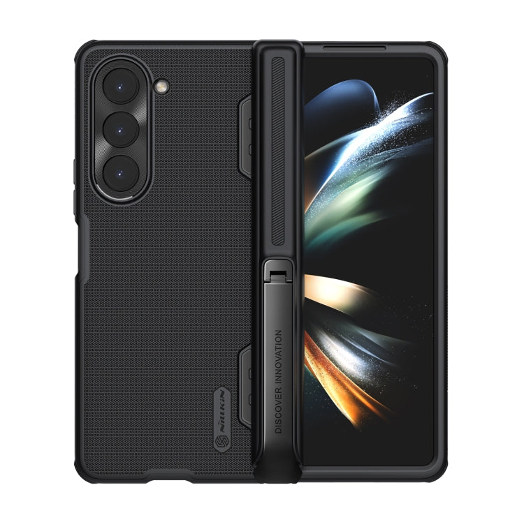 For Samsung Galaxy Z Fold5 NILLKIN Frosted Fold PC + TPU Phone Case with Holder(Black) - Galaxy Z Fold5 Cases by NILLKIN | Online Shopping UK | buy2fix