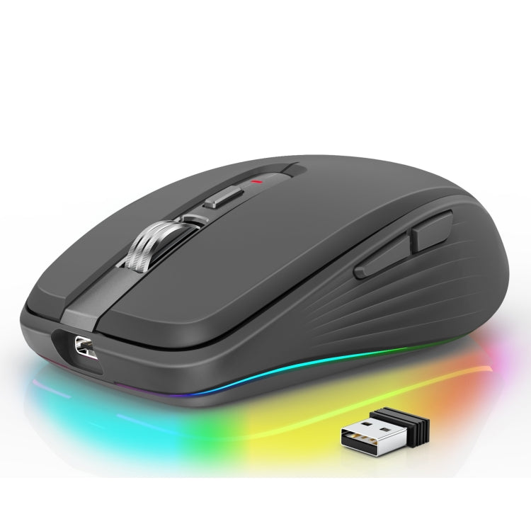 HXSJ M303 2400DPI Dual Mode 2.4GHz + Bluetooth 5.1 Wireless Mouse(Black) - Wireless Mice by HXSJ | Online Shopping UK | buy2fix