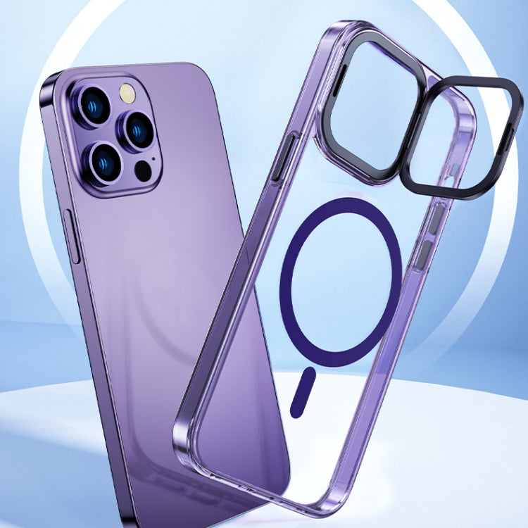 For iPhone 13 Pro MagSafe Magnetic Invisible Holder Transparent Phone Case(Purple) - iPhone 13 Pro Cases by buy2fix | Online Shopping UK | buy2fix