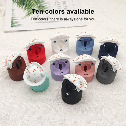 For Apple Watch Series Hat Bear Shaped Silicone Charging Base(White) - Charger / Holder by buy2fix | Online Shopping UK | buy2fix