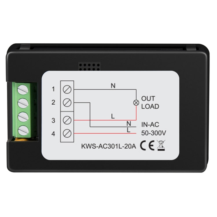 KWS-AC301L-20A 50-300V AC Digital Current Voltmeter with 485 Communication(Black) - Current & Voltage Tester by buy2fix | Online Shopping UK | buy2fix