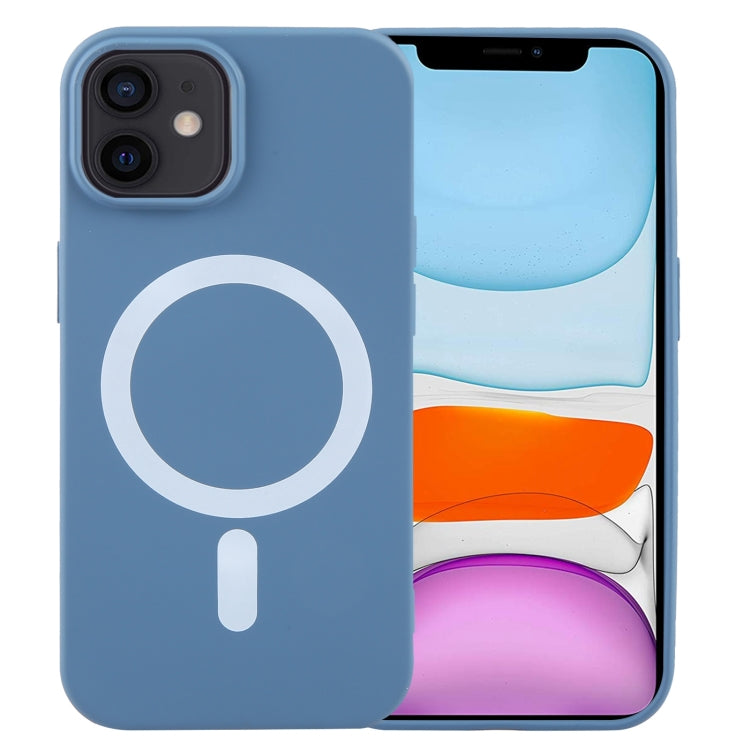 For iPhone 11 MagSafe Liquid Silicone Phone Case(Blue) - iPhone 11 Cases by buy2fix | Online Shopping UK | buy2fix