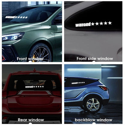 EL Luminous Car Stickers Cold Light Car Stickers Car Luminous Pattern Decoration(Wanted Blue) - Decorative Sticker by buy2fix | Online Shopping UK | buy2fix