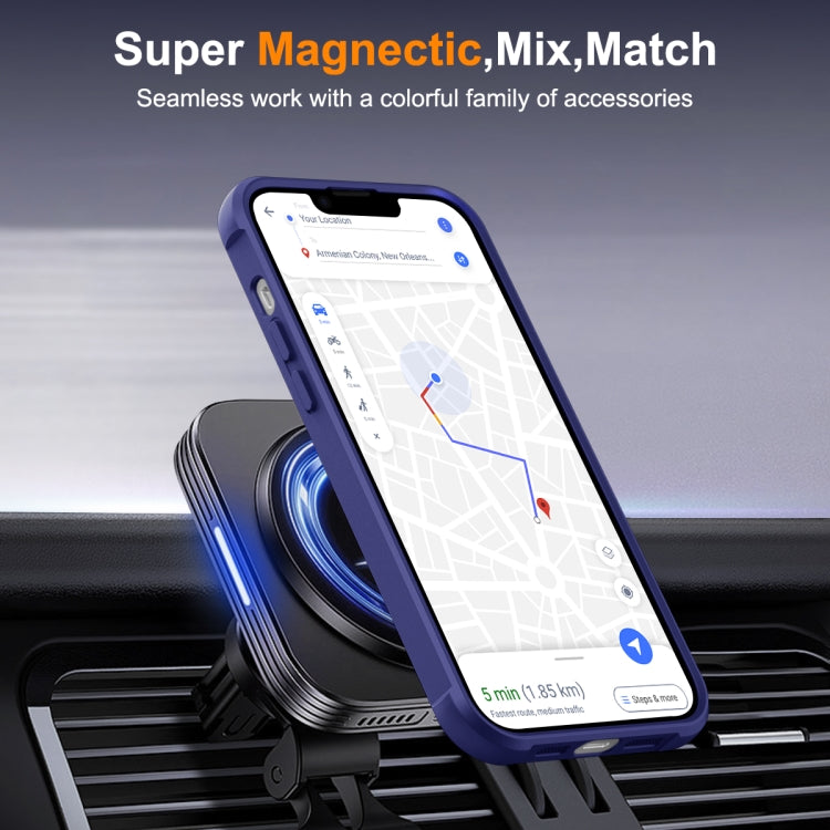 For iPhone 14 Plus MagSafe Magnetic Rotating Holder Phone Case(Klein Blue) - iPhone 14 Plus Cases by buy2fix | Online Shopping UK | buy2fix