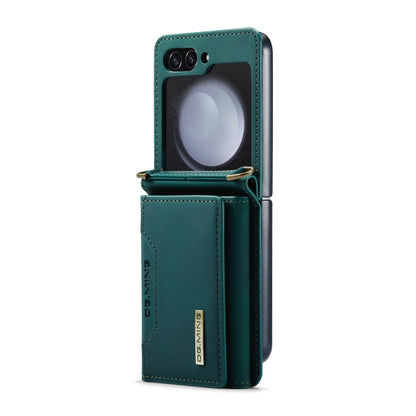 For Samsung Galaxy Z Flip5 5G DG.MING M2 Series Card Bag Magnetic Leather Phone Case(Green) - Galaxy Z Flip5 Cases by DG.MING | Online Shopping UK | buy2fix