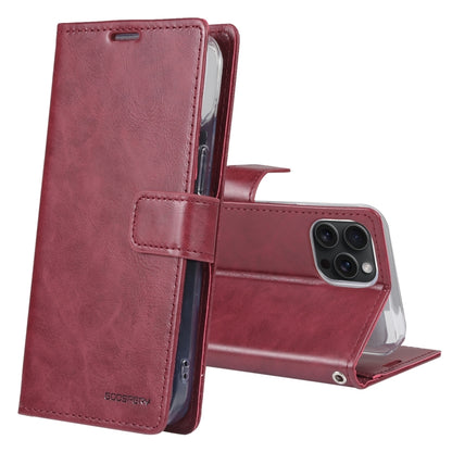 For iPhone 15 Pro Max GOOSPERY BLUE MOON Crazy Horse Texture Leather Phone Case(Wine Red) - iPhone 15 Pro Max Cases by GOOSPERY | Online Shopping UK | buy2fix