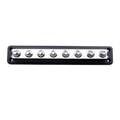 RV 600A High Current busbar 8-way Straight M10 Wiring Studs(Black) - Fuse by buy2fix | Online Shopping UK | buy2fix