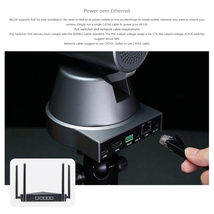 FEELWORLD 4K12X 4K PTZ Camera 12X Optical Zoom AI Tracking HDMI USB IP Remote Control(UK Plug) - HD Camera by FEELWORLD | Online Shopping UK | buy2fix